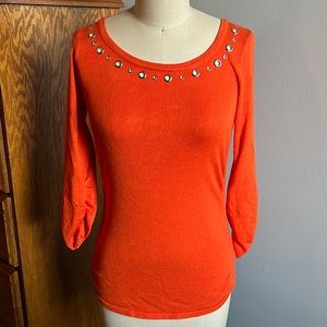 NY Collection orange sweater